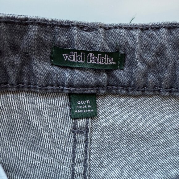 Wild Fable High-Rise Baggy Jeans Women 00 Silver Metallic Relaxed Fit Style - Picture 4 of 7